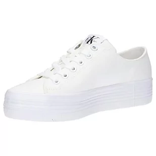 Calvin Klein Jeans Damskie sneakersy Vulc Flatform Essential Mono, białe, 4 UK, biały, 37 EU - Sneakersy damskie - miniaturka - grafika 1