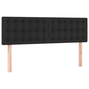 Lumarko Łóżko kontynentalne z materacem  czarne  ekoskóra 140x200 cm - Łóżka - miniaturka - grafika 7