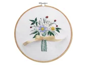 Dekoratorstwo - Zestaw do haftu na płótnie z tamborkiem i muliną - miniaturka - grafika 1