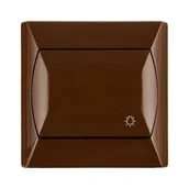 Wyłączniki światła i elektryczne - Ospel Przycisk światło AKCENT brąz - miniaturka - grafika 1