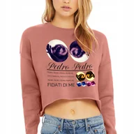 Bluzy damskie - Damska Krótka Bluza Różowa Wygodna Dresowa Hit Szop Pedro Rave - Xs - miniaturka - grafika 1