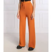 Spodnie damskie - Silvian Heach Spodnie dzianinowe | Straight fit | z dodatkiem wełny - miniaturka - grafika 1