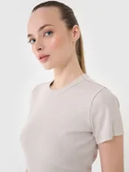 Spodenki damskie - Damskie spodenki casual 4F 4FRSS25TSHOF699 - różowe - miniaturka - grafika 1