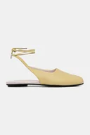 Baleriny - Calvin Klein baleriny skórzane BALLERINA SLING BACK LTH kolor żółty HW0HW02655 - miniaturka - grafika 1