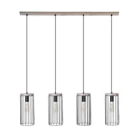 Lampy sufitowe - Britop LAMPA wisząca TIMEO 195109457 druciana OPRAWA metalowy ZWIS loftowy drewno czarny - miniaturka - grafika 1