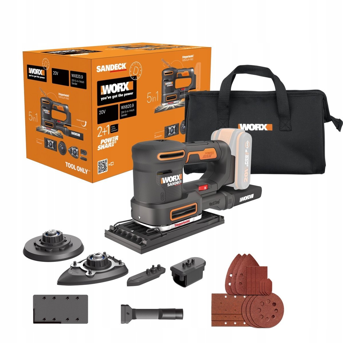 Worx Szlifierka wielofunkcyjna WX820.9 PowerShare