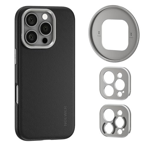 Neewer Etui na telefon 16 Pro, antypoślizgowe etui ochronne z TPU/PC z modułowymi płytami tylnymi do filtra 67 mm/obiektywu 17 mm/obiektywu z mocowaniem T, kompatybilne z iPhone 16 Pro MagSafe