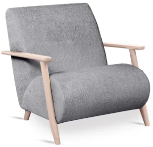 Jasnoszary fotel drewniany do czytania K7-G11 - Fotele - miniaturka - grafika 1