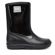 Buty dla chłopców - Kalosze BOSS J52581 S Czarny - miniaturka - grafika 1