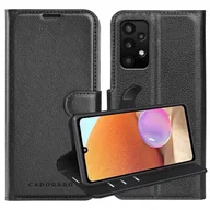 Etui i futerały do telefonów - Etui Cadorabo do Samsung Galaxy A32 4G w kolorze PHANTOM BLACK Pokrowiec ochronny z zapięciem magnetycznym, funkcją podstawki i kieszenią na karty Flip Case Cover Etui Handy Klapp Hülle Book Tasche - miniaturka - grafika 1