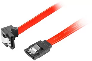 LANBERG Kabel SATA Lanberg DATA II 3Gb/s F/F 0,7m kątowy metalowe zatrzaski czerwony CA-SASA-13CC-0070-R - Kable komputerowe i do monitorów - miniaturka - grafika 1