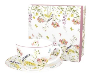 Filiżanka do kawy i herbaty porcelanowa ze spodkiem DUO ALICE 270 ml - Filiżanki - miniaturka - grafika 1