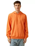 Bluzy męskie - Koton Męska bluza z kapturem, Pomarańczowy (204) - miniaturka - grafika 1
