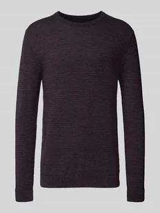 Sweter z dzianiny z okrągłym dekoltem model ‘OTTO’ - Swetry męskie - miniaturka - grafika 1