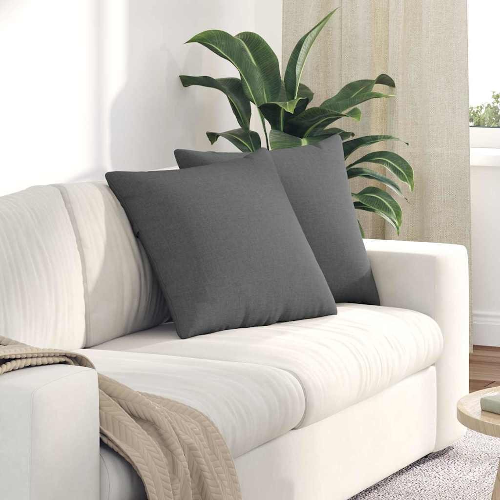 vidaXL vidaXL Poduszki na sofę 2 pcs Ciemnoszary 50 x 50 cm tkanina