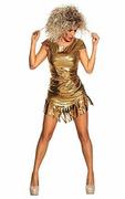 Sukienki - Boland Boland 83842 - kostium karnawałowy, spódnica Queen, złoty, sukienka mini, impreza tematyczna, impreza tematyczna, kostium z lat 70 83842 - miniaturka - grafika 1