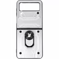 Etui i futerały do telefonów - Bizon Etui Case CamShield Gloss Ring do Galaxy Z Flip4 białe - miniaturka - grafika 1