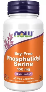 NOW Foods - Fosfatydyloseryna, 150mg, Soy Free, 60 vkaps - Witaminy i minerały - miniaturka - grafika 1