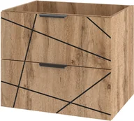 Szafki łazienkowe - Szafka łazienkowa pod umywalkę WOOD-02 60 cm z szufladami DĄB WOTAN - miniaturka - grafika 1