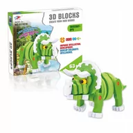 Klocki - DINOZAUR TRICERATOPS KLOCKI PIANKOWE PUZZLE 63EL - miniaturka - grafika 1