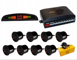 8 Czujników Parkowania Cofania Led Lcd Parktronic - Czujniki parkowania - miniaturka - grafika 1