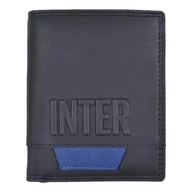 Portfele - Inter Portfel Nerazzuro Skóra Kieszeń z wytłoczonym logo, oficjalny produkt 153202, Czarny, 9,5x12x2 cm - miniaturka - grafika 1