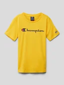 Koszulki dla chłopców - T-shirt z nadrukiem z logo - miniaturka - grafika 1