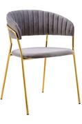 Krzesła - King Home Krzesło MARGO jasny szary - welur, podstawa złota KH.12753 - miniaturka - grafika 1