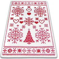 Dywany - Dywan DYWANY ŁUSZCZÓW Xmas F791, krem/czerwony, 133x190 cm - miniaturka - grafika 1