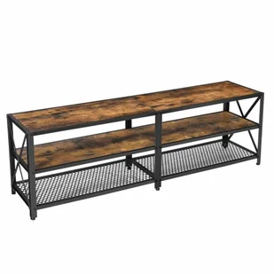 Szafka do salonu, przedpokoju, 140x40x50 cm, ciemny brąz, czarny, mat - Szafki RTV - miniaturka - grafika 1