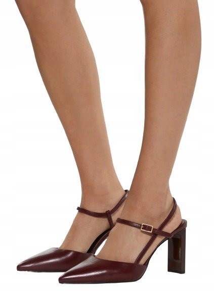 ALDO CZÓŁENKA BORDOWE NA SŁUPKU Z PASECZKIEM I ZŁOTĄ KOKARDKĄ 40 T7C