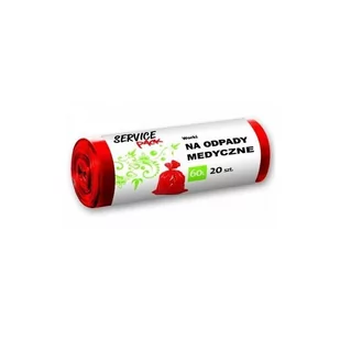 Service Pack Service Pack worki czerwone na odpady medyczne 60l, 20 szt. NN-MXX-W060-001 - Worki na śmieci - miniaturka - grafika 1