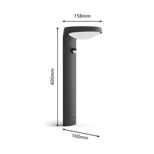 Philips Tyla lampa cokołowa LED, czujnik ruchu - Lampy ogrodowe - miniaturka - grafika 1