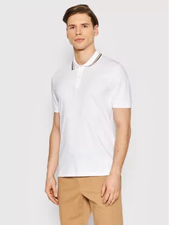 Koszulki męskie - Hugo Boss Polo Penrose 38 50469360 Biały Slim Fit - grafika 1