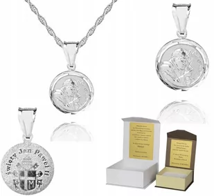 925 Srebrny łańcuszek medalik DEDYKACJA 50cm S1M49 - Łańcuszki - miniaturka - grafika 1