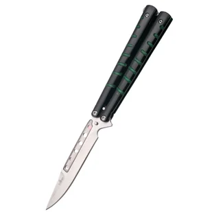 Nóż motylkowy Third Decor Habitat Balisong Black/Green Stainless Steel, Satin (16071V) - Noże - miniaturka - grafika 1
