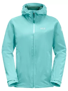 Jack Wolfskin Kurtka przeciwdeszczowa "Pack & Go" w kolorze turkusowym - Kurtki i kamizelki sportowe damskie - miniaturka - grafika 1