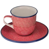 Filiżanki - Filiżanka Do Herbaty Kawy 180 Ml Ze Spodkiem - Ceramika Artystyczna Bolesławiec - miniaturka - grafika 1