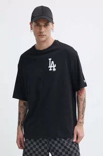 Koszulki męskie - New Era t-shirt bawełniany męski kolor czarny z nadrukiem LOS ANGELES DODGERS - grafika 1