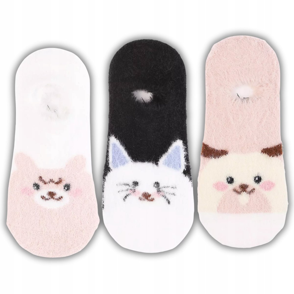 3X Ciepłe Niskie Stopki Damskie Urocze Skarpetki Wielokolorowe Moraj 38-41