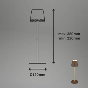 Briloner Lampa stołowa LED Kiki z akumulatorem 3000K, brązowo-złota - Lampy stojące - miniaturka - grafika 1