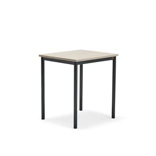 Biurko SONITUS PLUS, 700x600x760 mm, HPL popielaty, redukcja hałasu, antracyt - Meble do szkół i przedszkoli - miniaturka - grafika 1