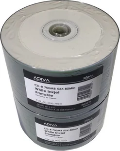 Adiva Adiva CD-R 700MB x52 szpindel 50 szt.| 80min White Inkjet Printable ADIVACDRPRINTSP50 - Nośniki danych - miniaturka - grafika 1