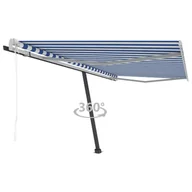 Markizy - VidaXL Lumarko Wolnostojąca, automatyczna markiza, 400x300 cm, niebiesko-biała  3069746 VidaXL - miniaturka - grafika 1