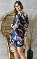 Piżamy damskie - Tunika damska na długi rękaw Lara, Kolor granatowy-wzór, Rozmiar M, Italian Fashion - Primodo.com - miniaturka - grafika 1