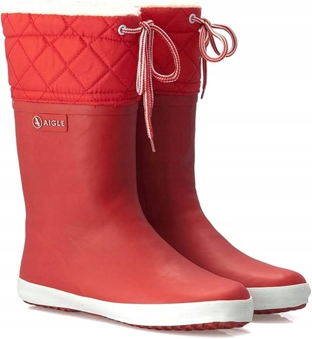 AIGLE CZERWONE KALOSZE Z OCIEPLENIEM DAMSKIE 36 16AA