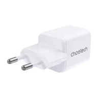 Ładowarki do telefonów - Ładowarka Sieciowa Choetech PD30W Dual Ports USB-C + USB-A GaN Biała - miniaturka - grafika 1