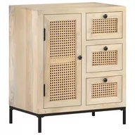 Szafki do salonu - vidaXL Lumarko Szafka, 60x35x70 cm, lite drewno mango i naturalna trzcina 323508 - miniaturka - grafika 1