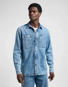 Koszule męskie - LEE ENGINEER OVERSHIRT BLUE MEADOW WASH 112363915 S - miniaturka - grafika 1