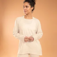 Koszulki sportowe damskie - Koszulka Longsleeve Do Jogi Damska Kremowa Kimjaly - miniaturka - grafika 1